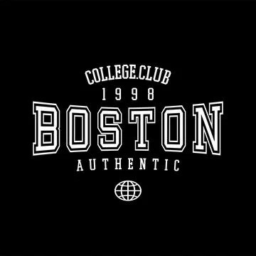 Design vector typography for t-shirt streetwear clothing. boston concept. w.. Stock Illustration
