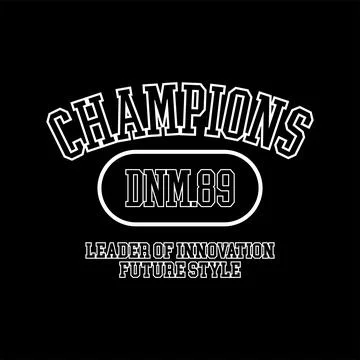 Design vector typography for t-shirt streetwear clothing. champions concept.. Stock Illustration