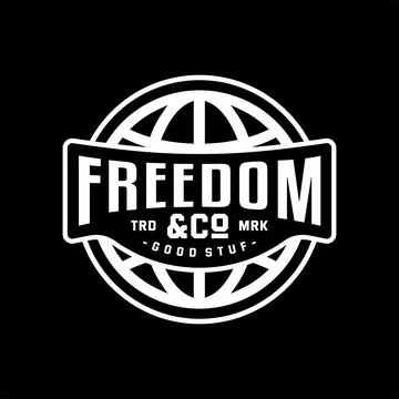 Design vector typography for t-shirt streetwear clothing. freedom concept. .. Stock Illustration