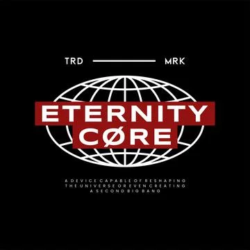 Design vector typography for t-shirt streetwear clothing. eternity core con.. Stock Illustration