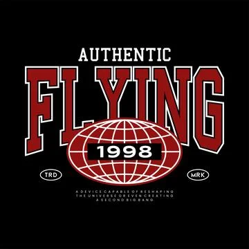 Design vector typography for t-shirt streetwear clothing. flying concept. w.. Stock Illustration
