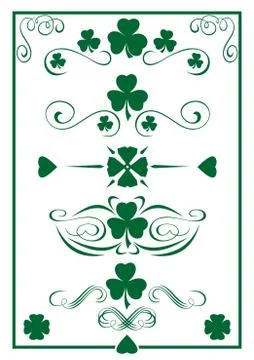Design vintage green elements for St. Patricks Day Stock Illustration