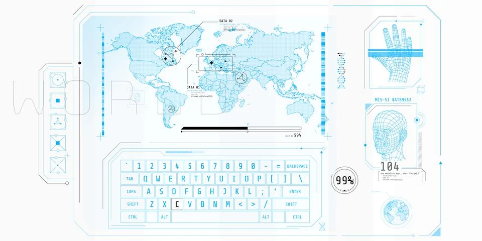 Design of the virtual interface of the access protection program. Stock Illustration