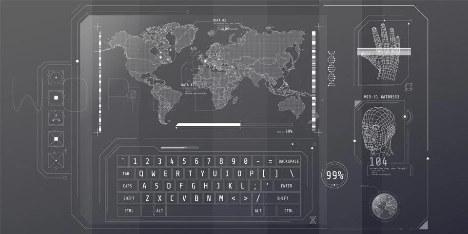 Design of the virtual interface of the access protection program. Stock Illustration