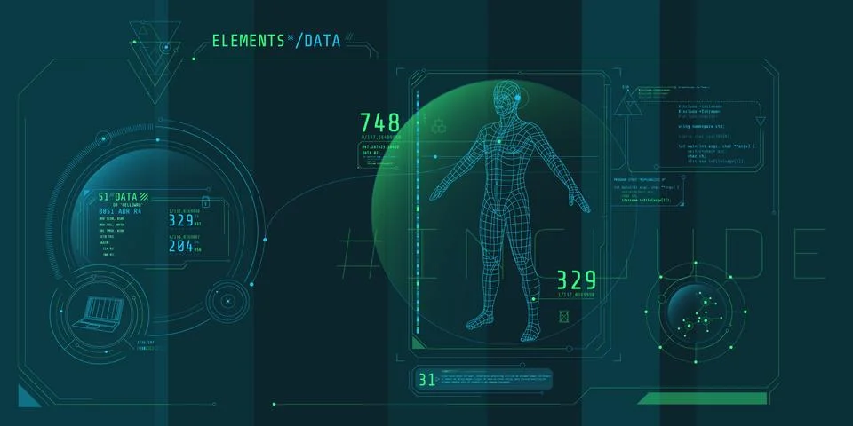 Design of the virtual interface of the data protection program. Stock Illustration