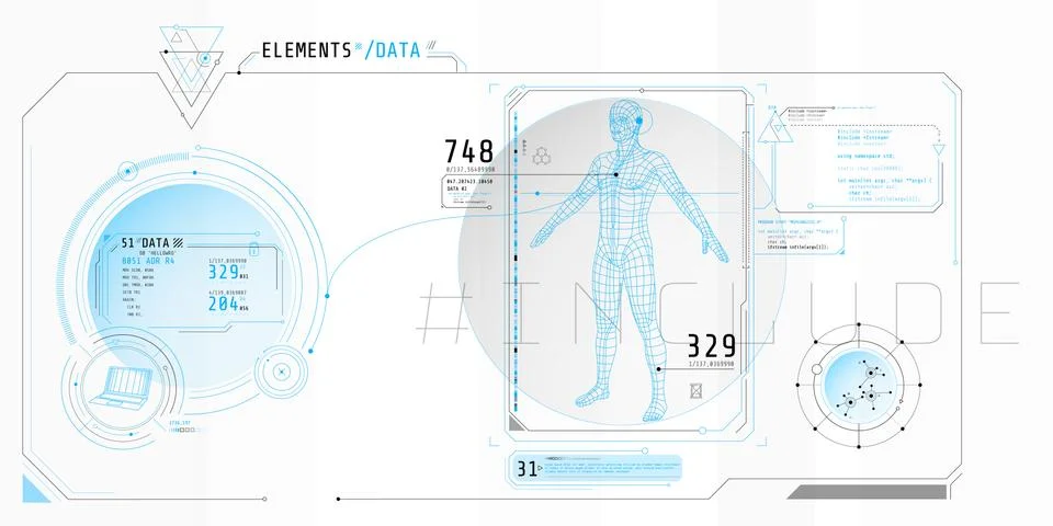 Design of the virtual interface of the data protection program. Stock Illustration