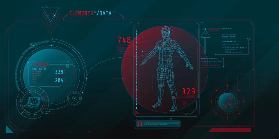 Design of the virtual interface of the data protection program. Stock Illustration