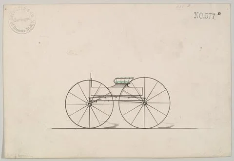 Design for Wagon, no. 577d-2 ca. 1860 Brewster &amp; Co. American Brewster &amp; Co.. Stock Illustration