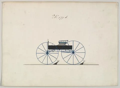Design for Wagon, no. 577d ca. 1860 Brewster &amp; Co. American Brewster &amp; Comp.. Stock Illustration
