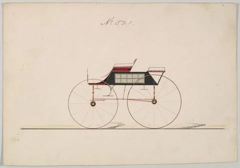 Design for Wagon, no. 821 ca. 1860 Brewster &amp; Co. American Brewster &amp; Compa.. Stock-Illustration