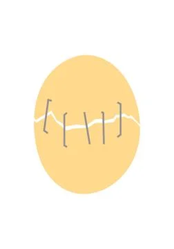 Design wall art breaking egg crack fix unique kitchen abstract イラスト素材
