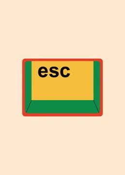 Design wall art button escape bold vibrant retro colorful Stock Illustration