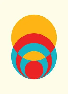 Design wall art circle overlay stack unique abstract bold Stock Illustration