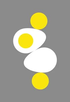 Design wall art egg boil stack unique abstract isolated Stock Illustration