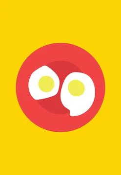 Design wall art egg omelette on plate breakfast unique Stock Illustration