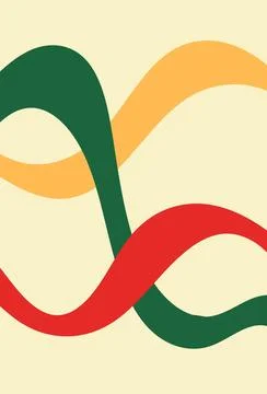 Design wall art flow ribbon bold vibrant colorful Stock Illustration