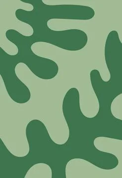 Design wall art leaf green abstract unique fresh Stock Illustration