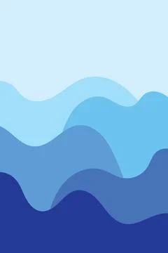Design wall art liquid wave ocean blue abstract Stock Illustration