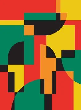 Design wall art overlay bold vibrant bauhaus unique イラスト素材