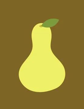 Design wall art pear fruit with leaf tropical fresh unique イラスト素材