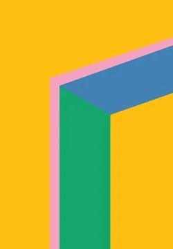 Design wall art perspective building retro unique bold vibrant Иллюстрация