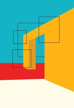 Design wall art perspective building unique design abstract colorful Иллюстрация