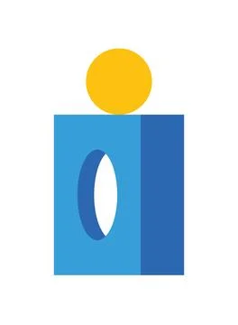 Design wall art poster block blue shape build isolated イラスト素材