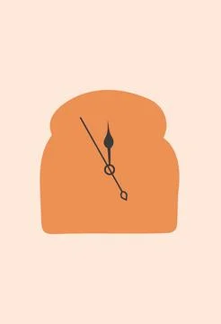 Design wall art poster clock bread decoration unique Stock Illustration