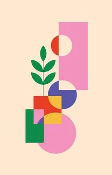 Design wall art poster leaf nature cozy overlay stack イラスト素材