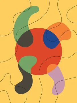 Design wall art scribble color line stroke decoration unique Stock Illustration