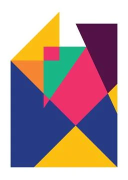 Design wall art sharp geometric bold overlay vibrant 스톡 일러스트