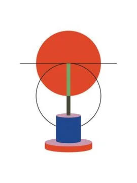 Design wall art vase bold retro unique abstract vibrant Stock Illustration