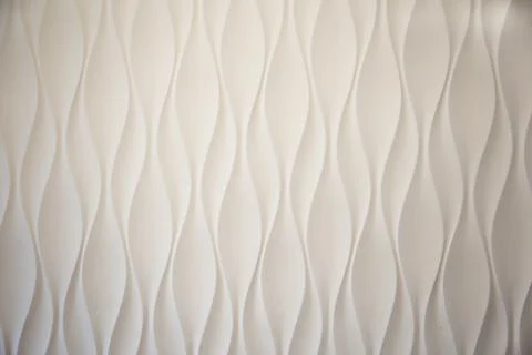 Design of wall panels. White panel, realistic 3d relief wave design. Future l Stock Photos