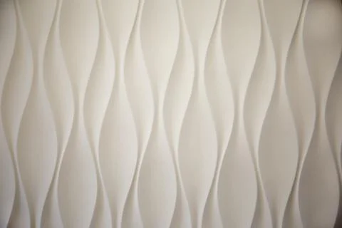 Design of wall panels. White panel, realistic 3d relief wave design. Future l Stock Photos
