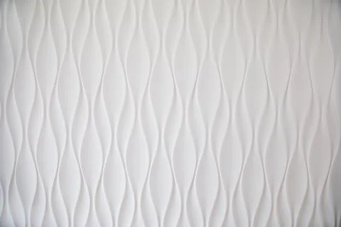 Design of wall panels. White panel, realistic 3d relief wave design. Future l Stock Photos