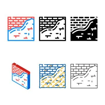 Design wall variations color icon vector Illustrazione stock