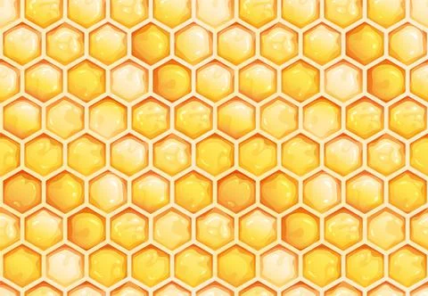 Design wallpaper. Hexagon pattern. Honeycomb pattern on yellow background. Se Illustrazione stock