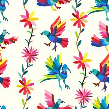 Design for wallpaper, wrapping paper, background, fabric. Colorful Mexican Tr Ilustração Stock