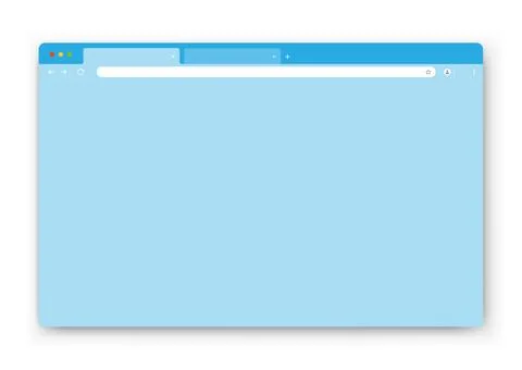 The design of the web browser window in blue on a white background. Stock Illustration