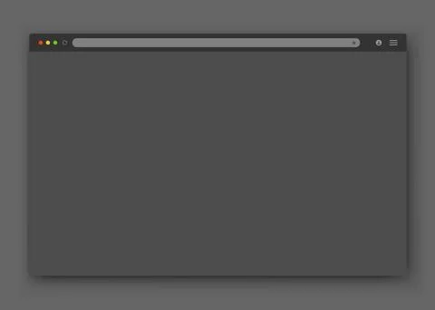 The design of the web browser window in gray on a dark background Illustrazione stock