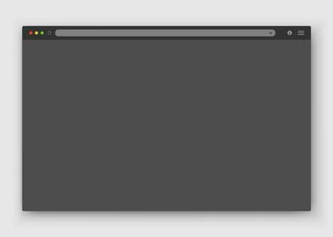 The design of the web browser window in gray on a dark background. イラスト素材