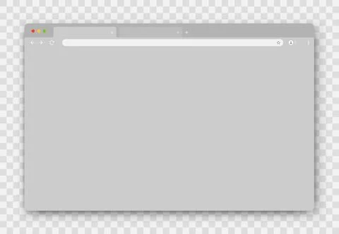 The design of the web browser window in gray on a transparent background. Stock Illustration