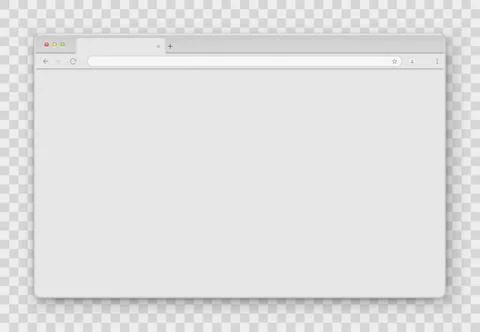 The design of the web browser window is gray on a transparent background. 스톡 일러스트