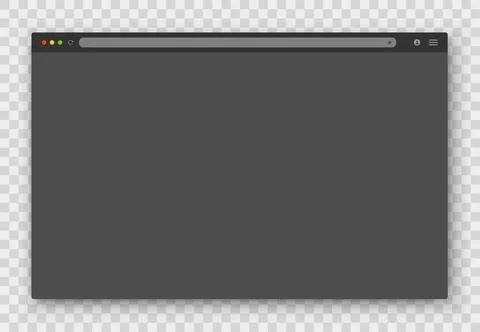 The design of the web browser window in gray on a transparent background. Stockillustratie