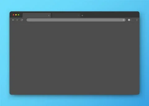 The design of the web browser window is gray on a blue background. Stock Illustration