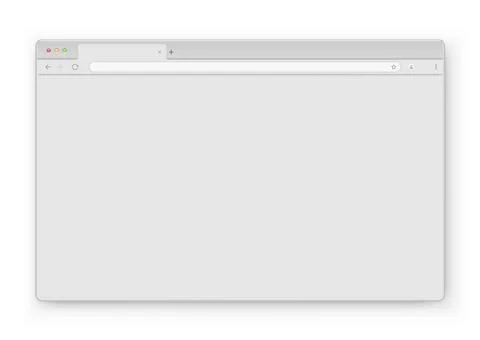 The design of the web browser window in light gray on a white background. Stock Illustration