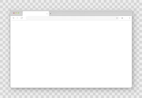 The design of the web browser window in white on a transparent background. Illustrazione stock