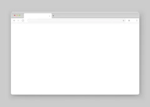 The design of the web browser window in white on a gray background. 스톡 일러스트