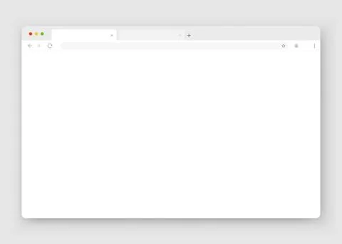 The design of the web browser window in white on a gray background. Stock Illustration