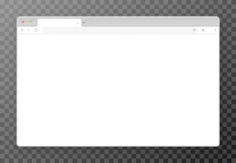 The design of the web browser window in white on a transparent background. Illustrazione stock